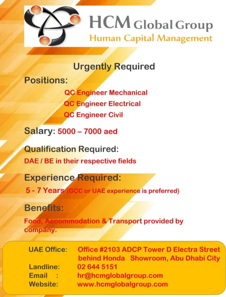 QC Engineers 3x Jobs Dubai UAE Gulf Career Hunt