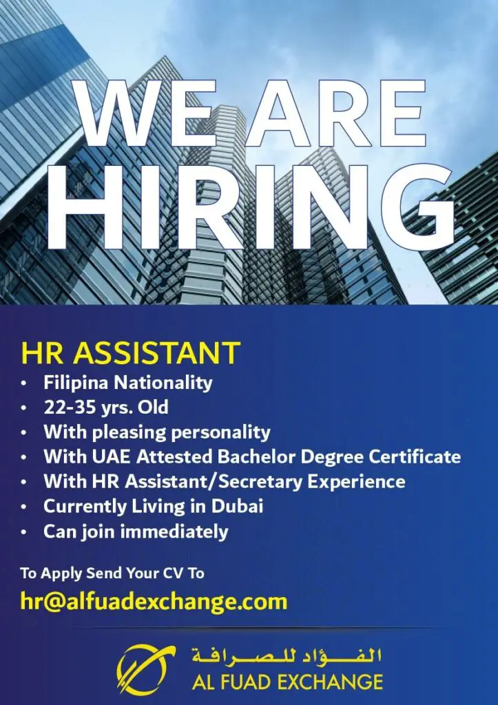 HR Assistant Dubai UAE Gulf Career Hunt