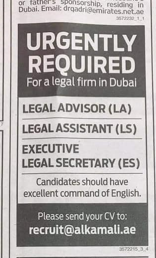 Legal Jobs 3x Dubai Uae Gulf Career Hunt