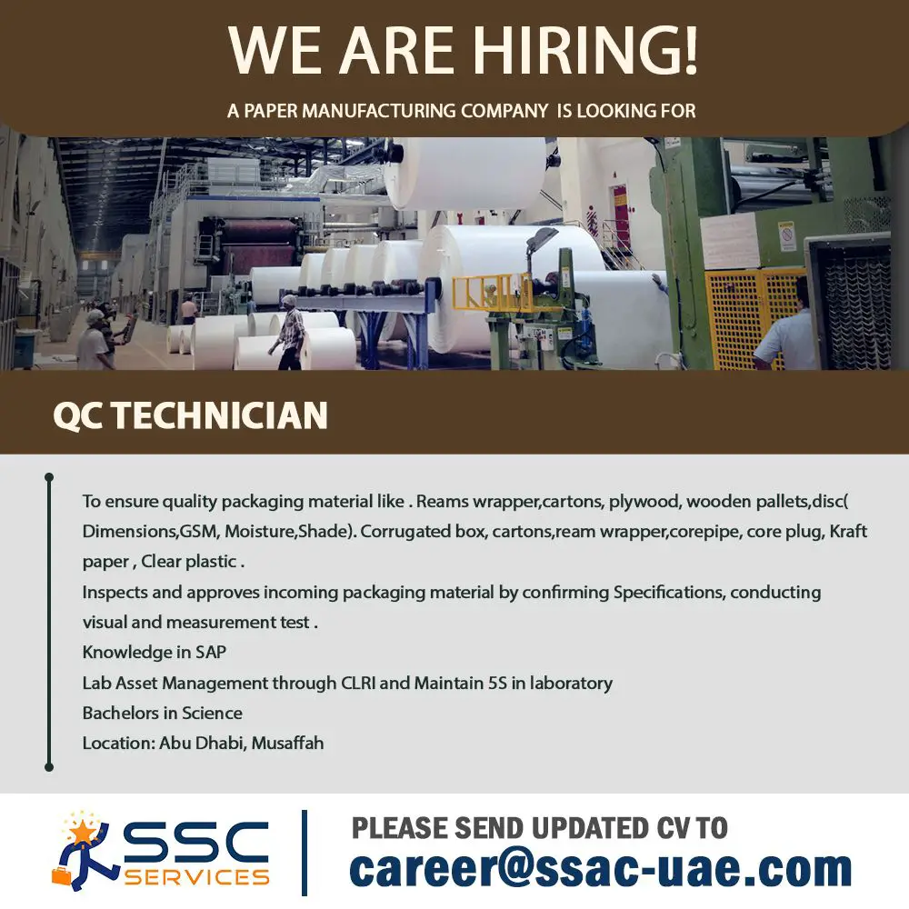 QC Technician Abu Dhabi UAE Gulf Career Hunt