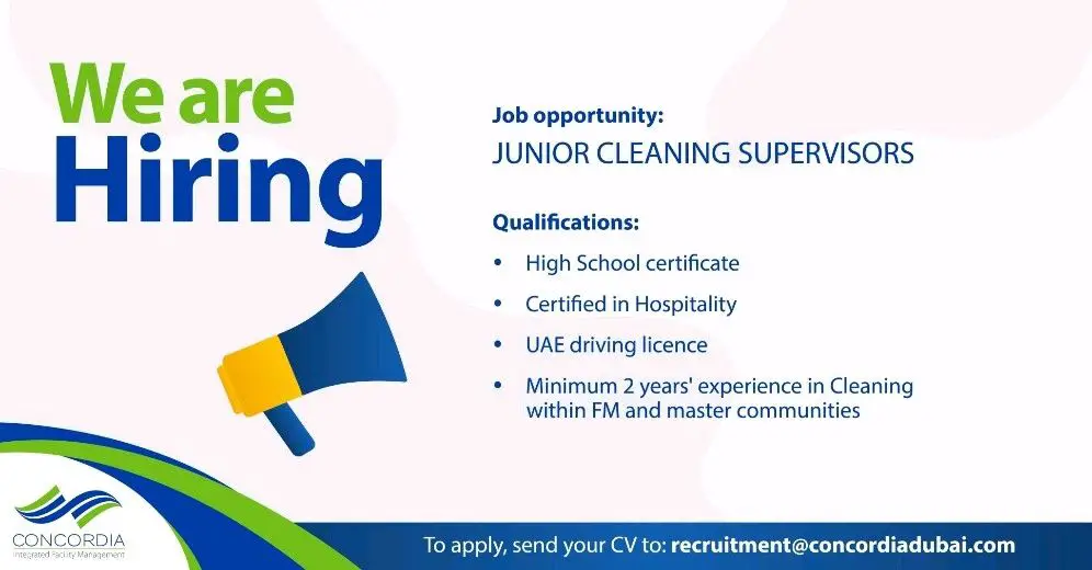 Junior Cleaning Supervisors Dubai UAE Gulf Career Hunt